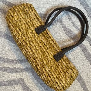 Over the shoulder thin wicker bag